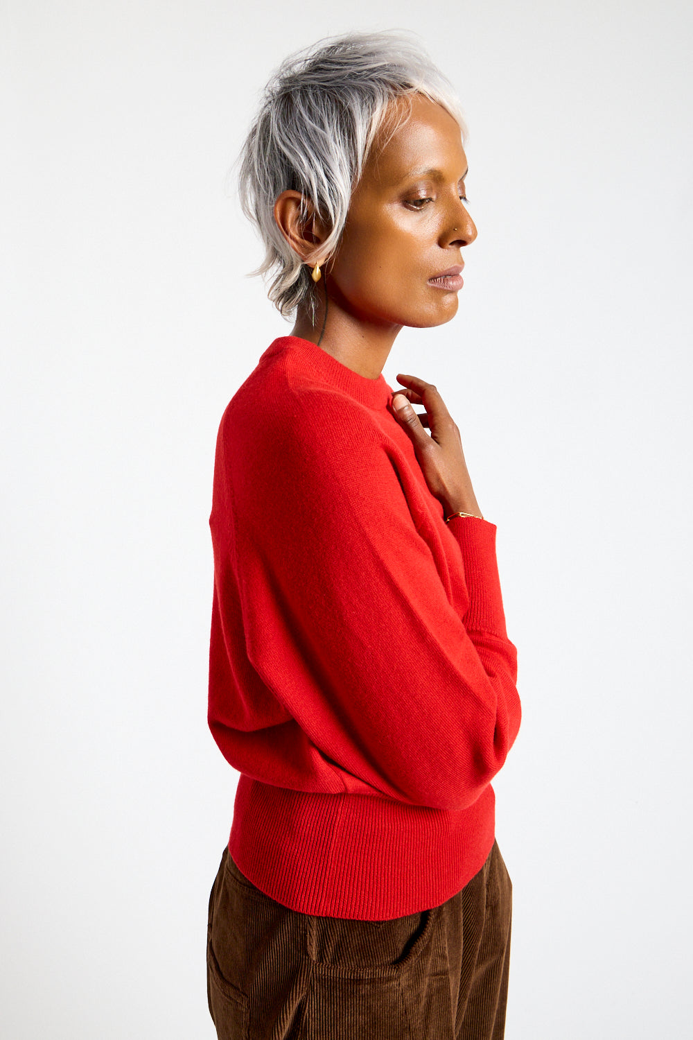 Merino Wool Sweater in Red