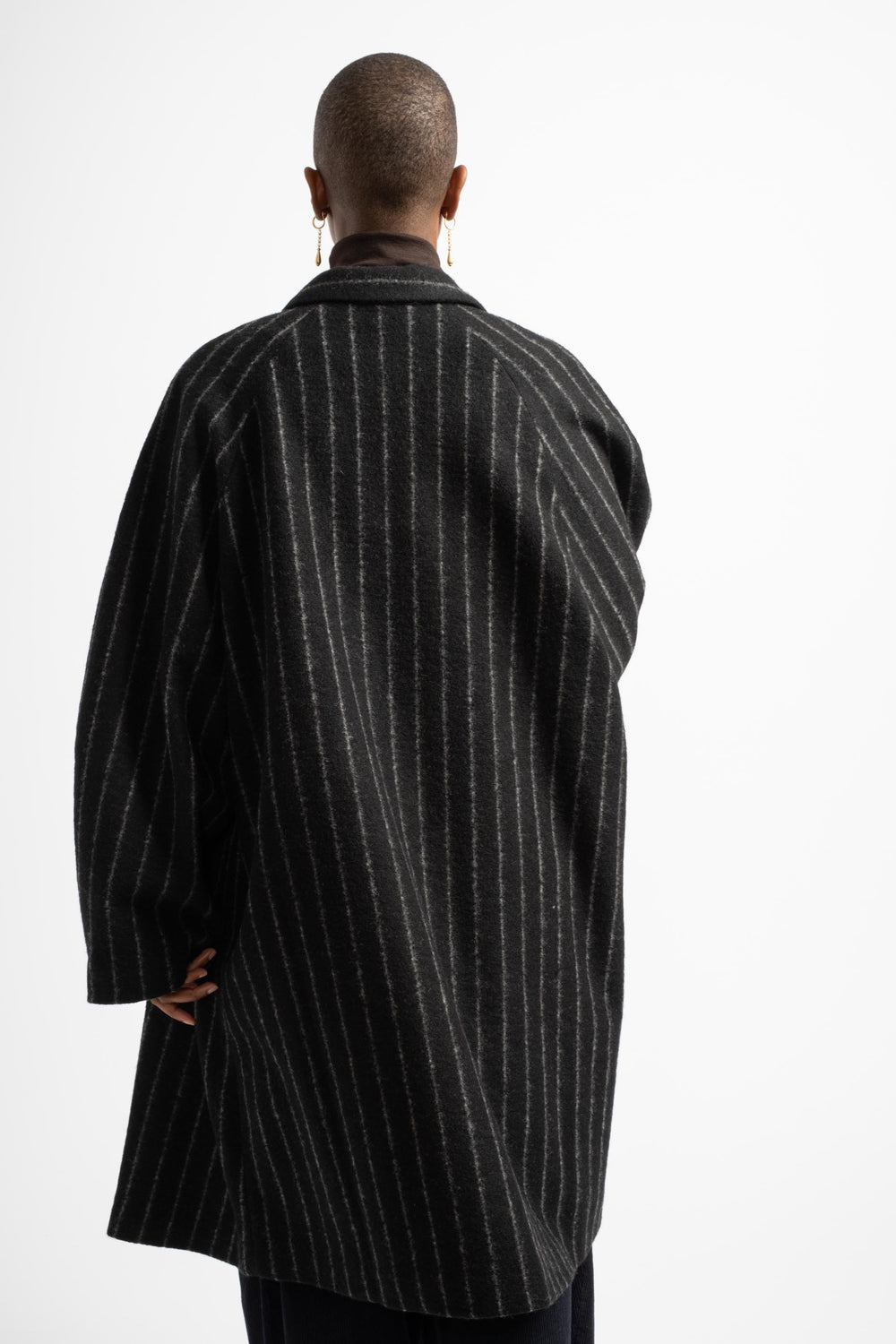 Virgin Wool Striped Coat