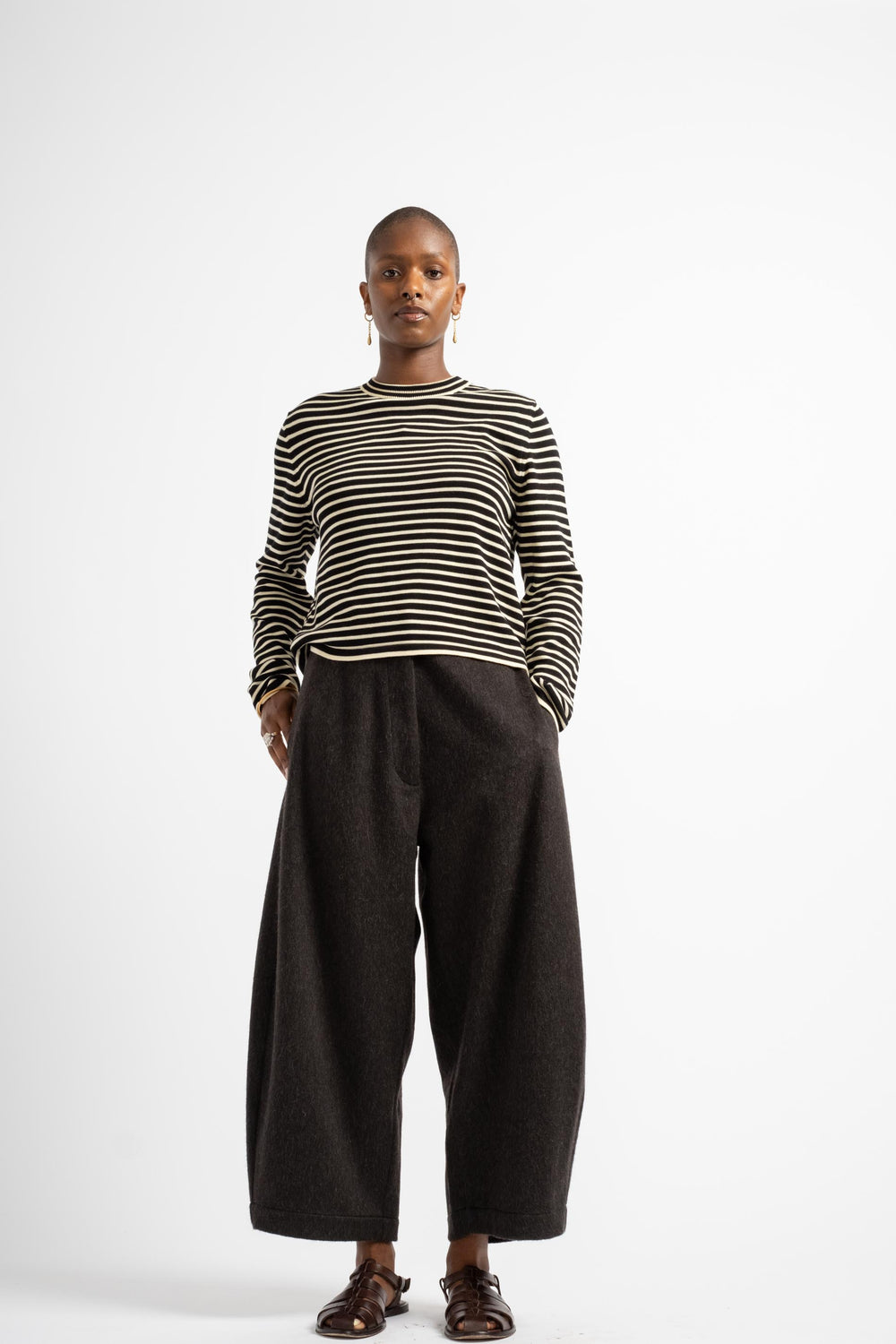 Wool Curved Pants in Java