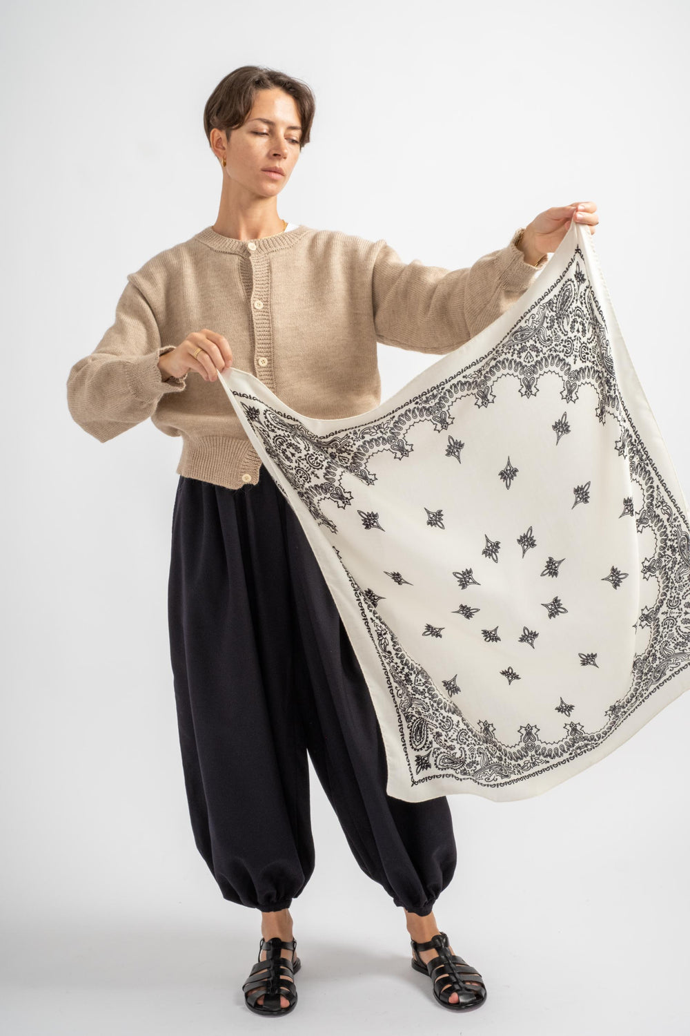 Judy Carre Bandana in White