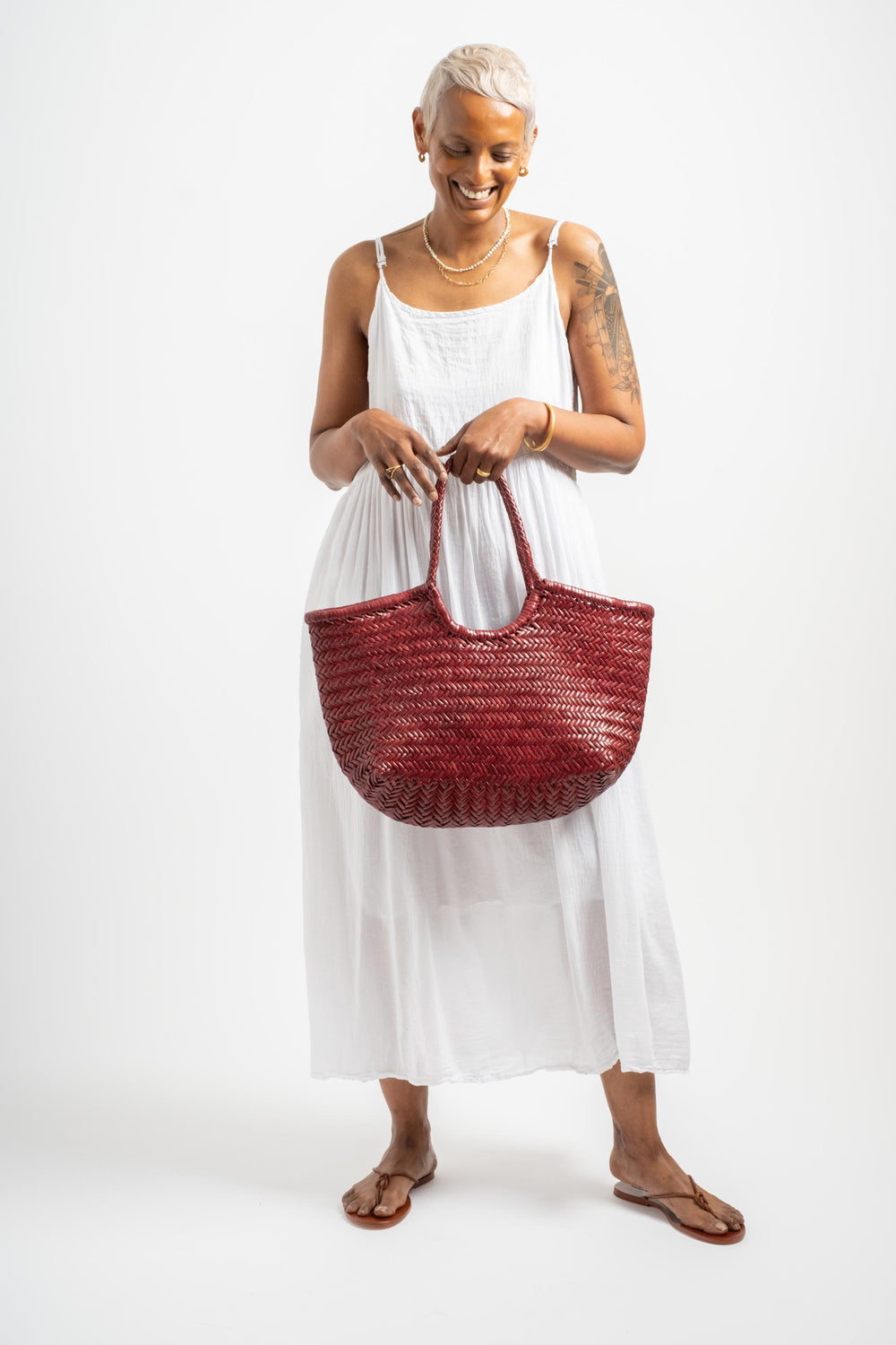 Big Nantucket Basket in Bordo
