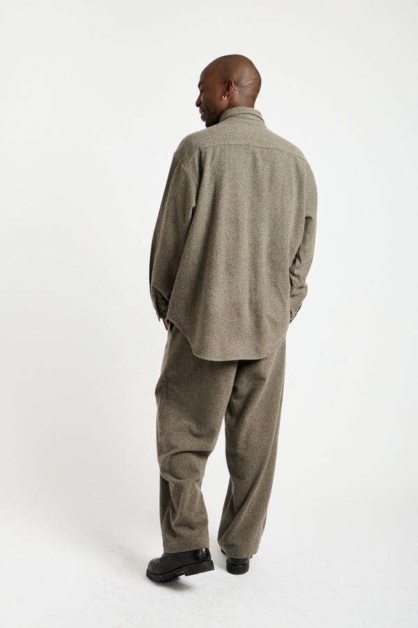 Big Shirt Brushed Wool + Cashmere in Mid-Grey
