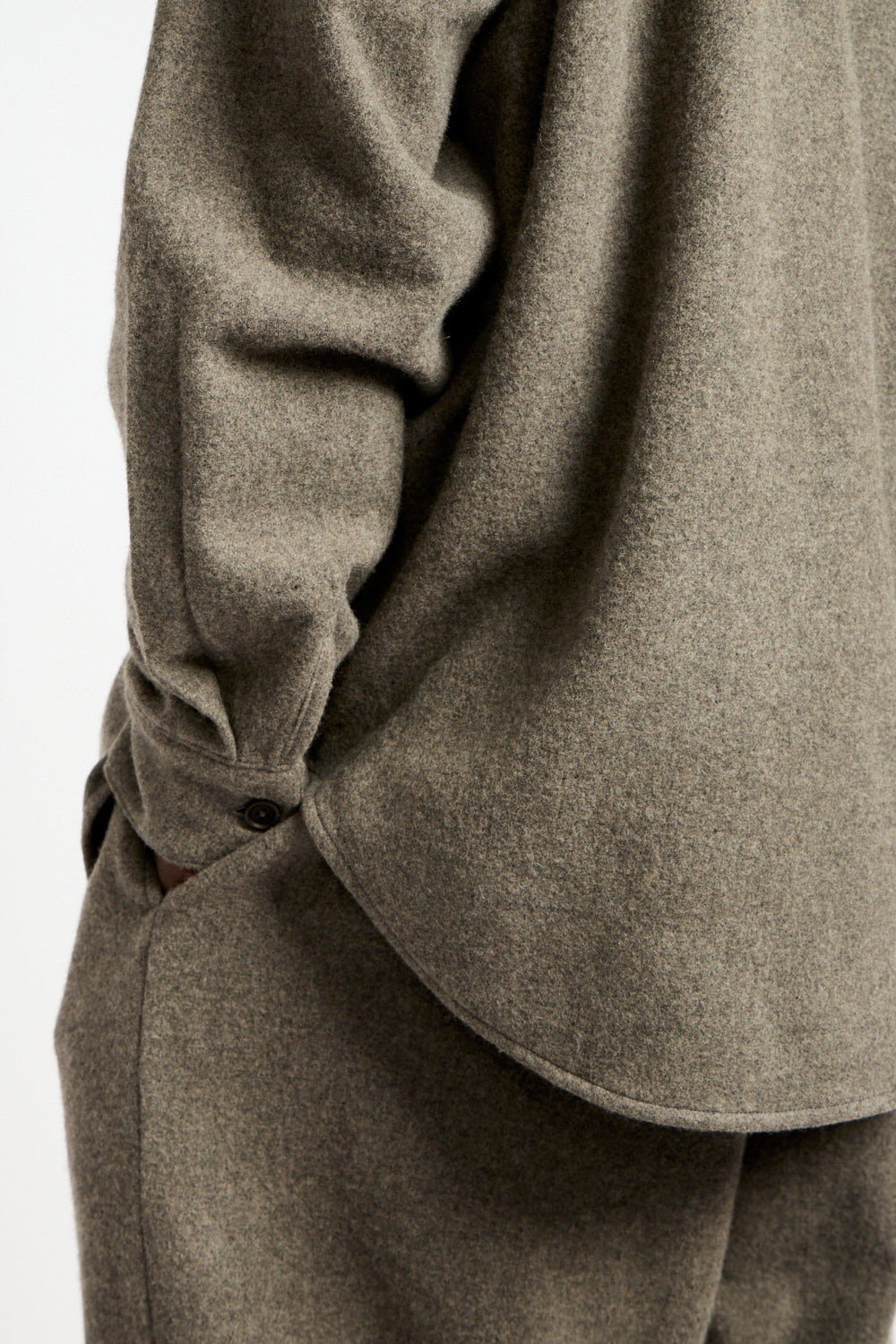 Big Shirt Brushed Wool + Cashmere in Mid-Grey