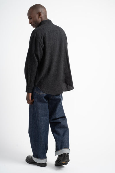 Big Shirt Two in Brushed Cashmere Wool Charcoal