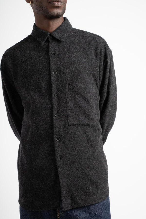 Big Shirt Two in Brushed Cashmere Wool Charcoal