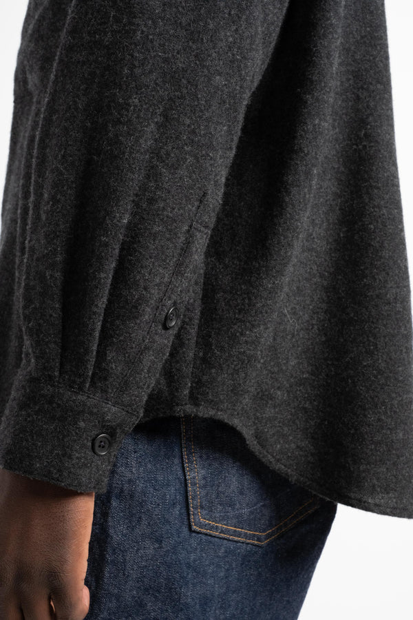 Big Shirt Two in Brushed Cashmere Wool Charcoal