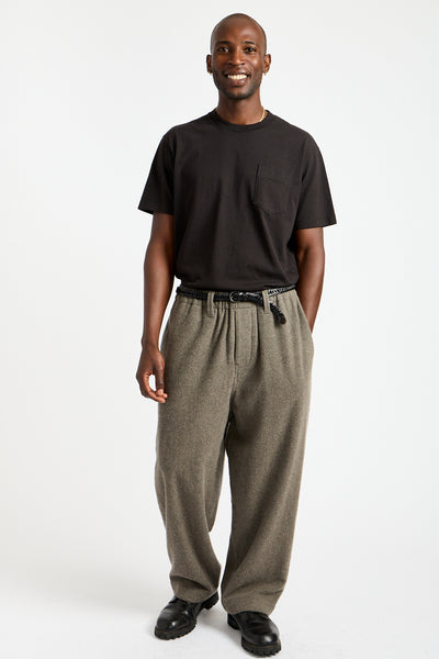 Elastic Pant Brushed Wool + Cashmere in Mid-Grey