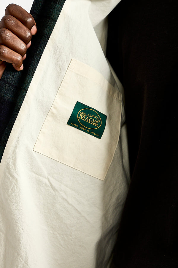 Field Shirt Two Irish Wool Check in Black, Navy + Green