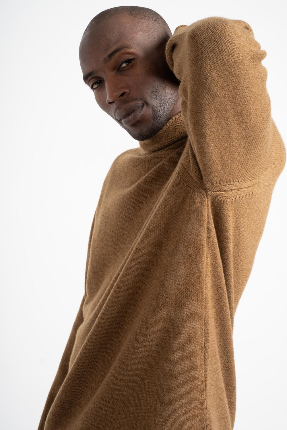 Rollneck Sweater in Dark Ochre Cashmere Lambswool