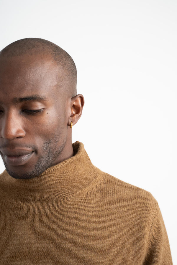 Rollneck Sweater in Dark Ochre Cashmere Lambswool