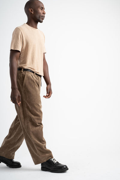 Two Pleat Pant in Natural Dye Corduroy