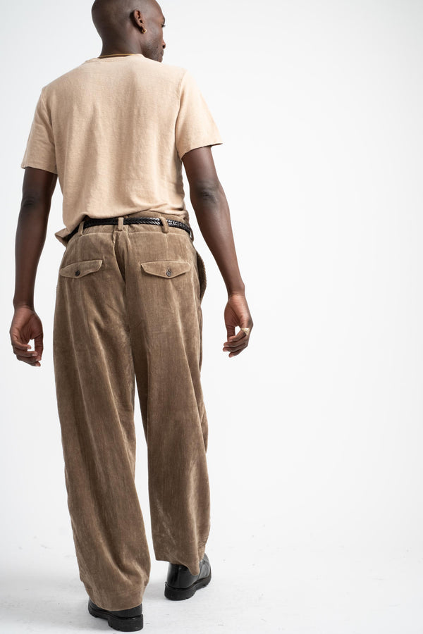 Two Pleat Pant in Natural Dye Corduroy