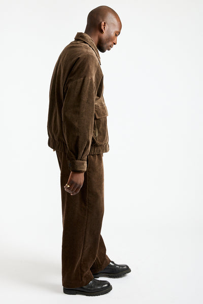Zip Jacket Two Sumi Ink Corduroy in Brown