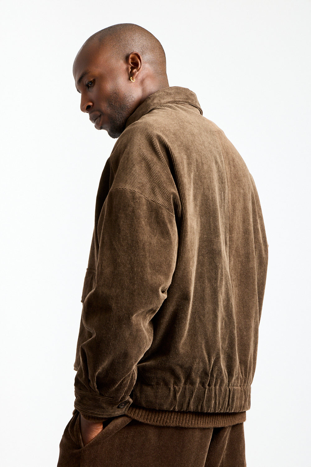 Zip Jacket Two Sumi Ink Corduroy in Brown