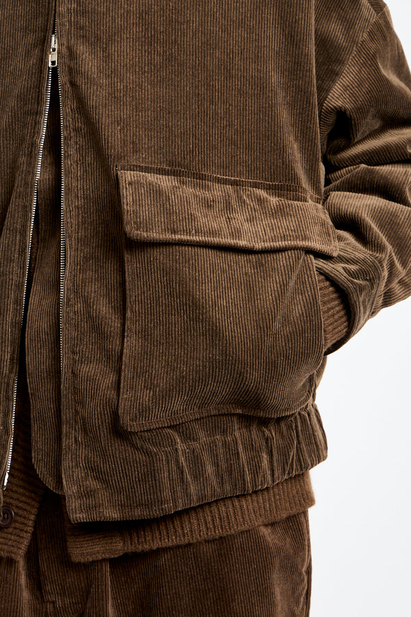 Zip Jacket Two Sumi Ink Corduroy in Brown