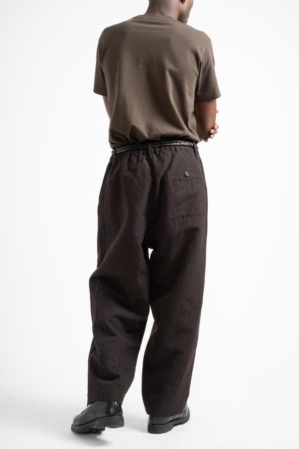 Elastic Pant in Brown Gabardine