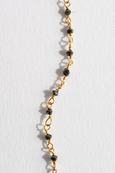 14K Black Diamond Chain Necklace