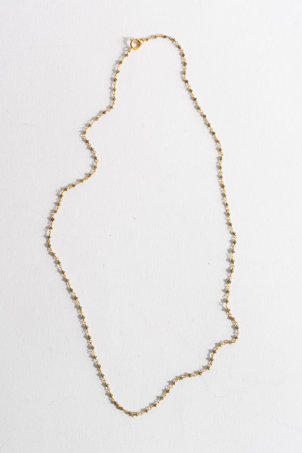 14K Green Diamond Chain Necklace