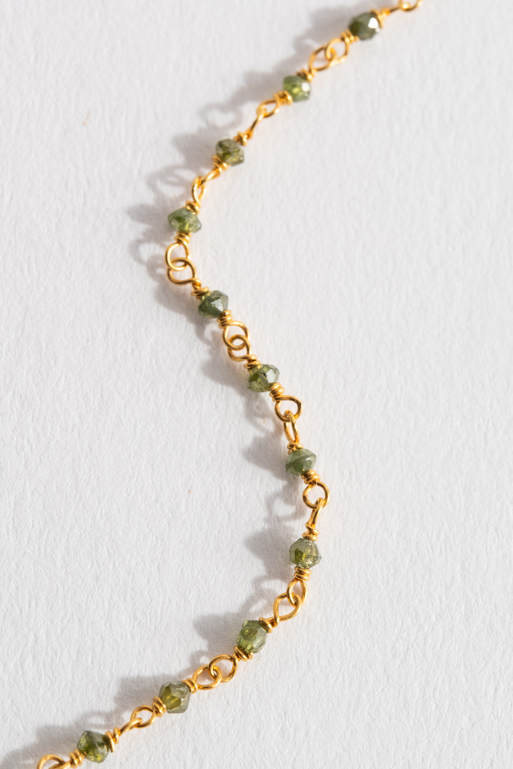 14K Green Diamond Chain Necklace