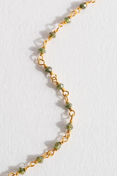 14K Green Diamond Chain Necklace