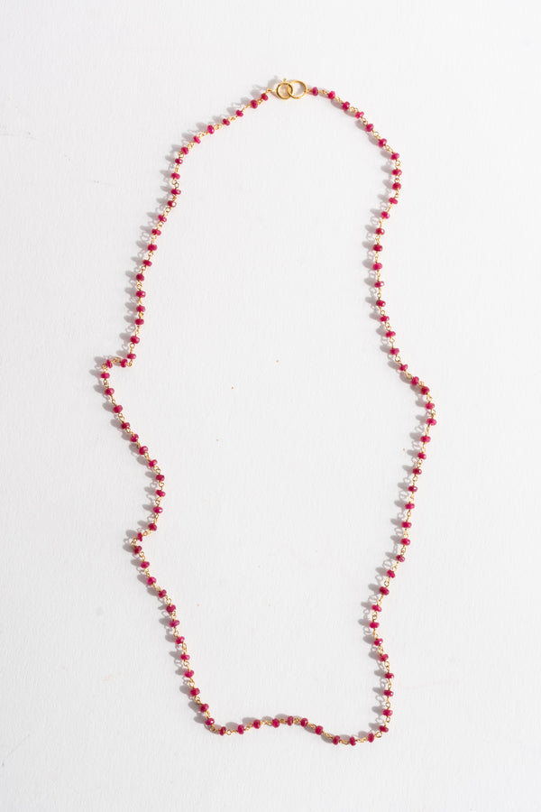 14K Ruby Chain Necklace