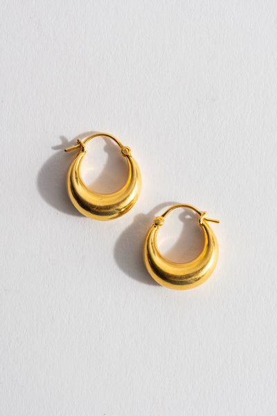 18K Small Puffy Hoops