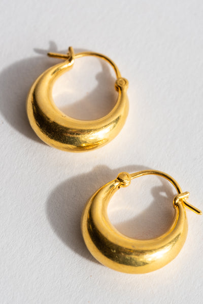 18K Small Puffy Hoops