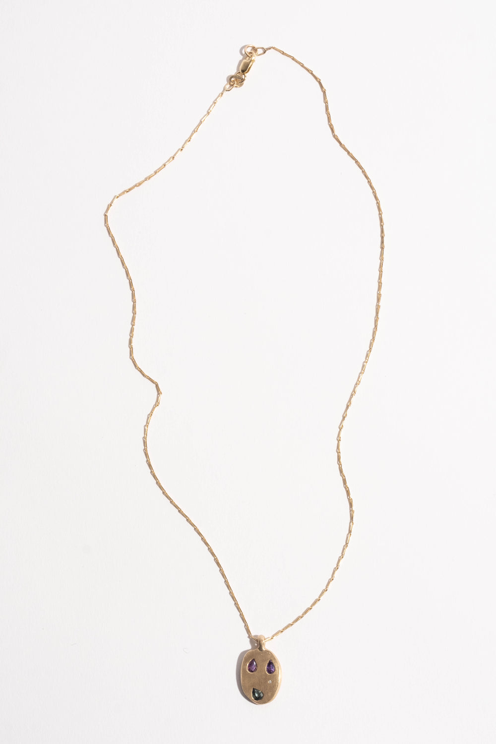 9K + Sapphire Mask Pendant No. 39