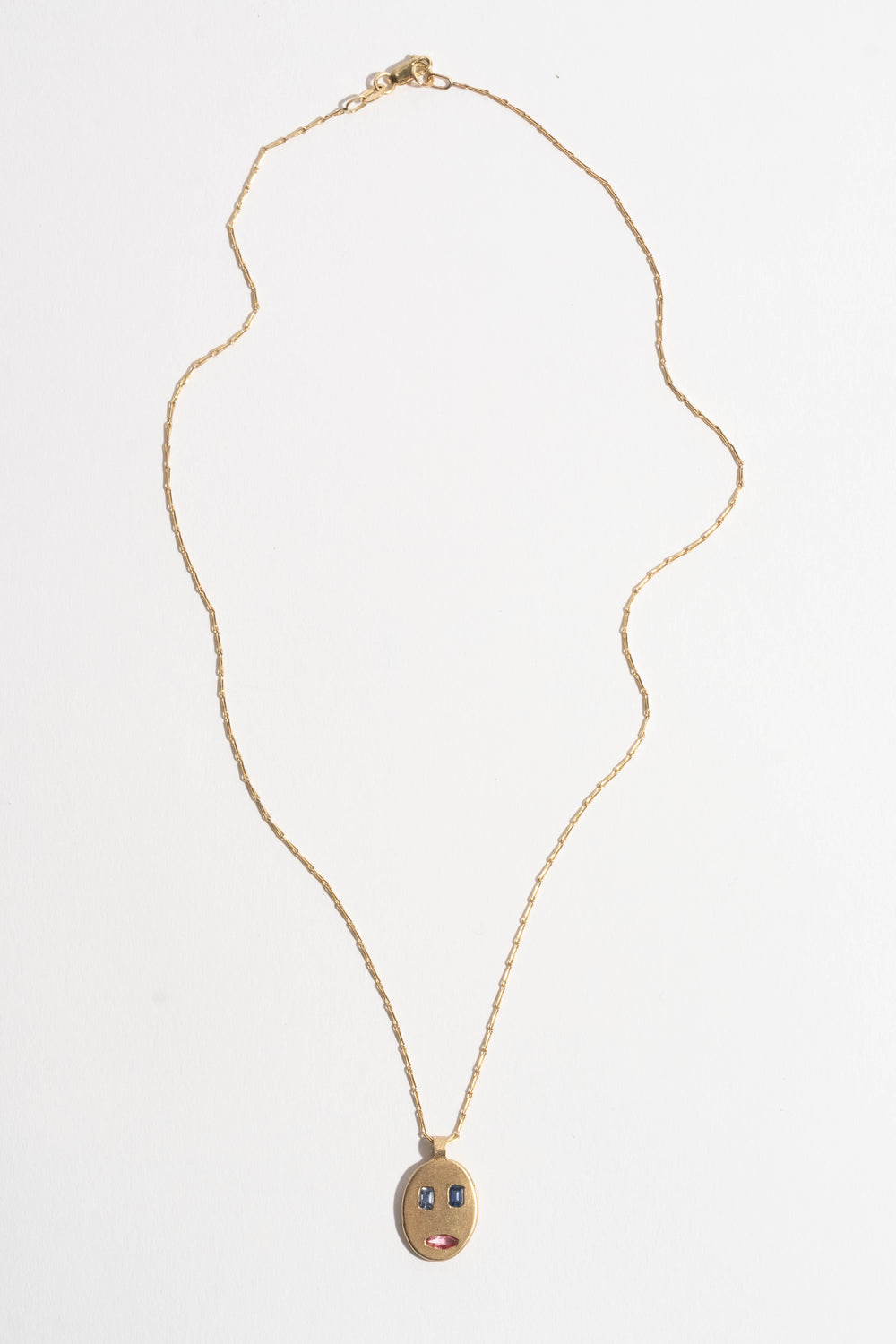 9K + Sapphire Mask Pendant No. 40