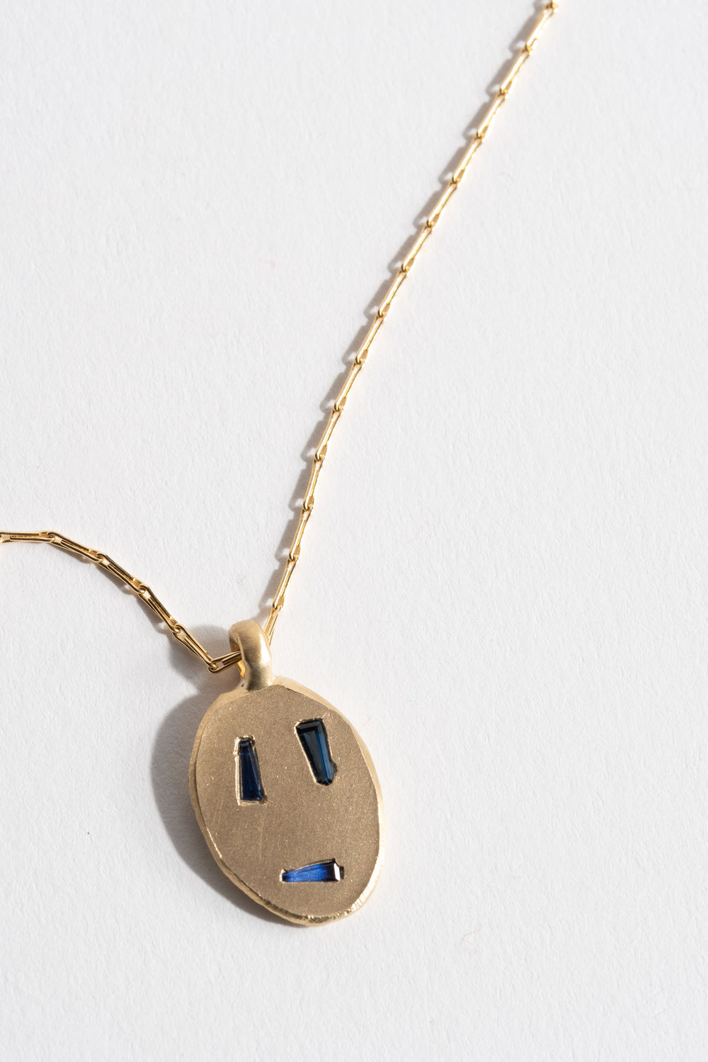 9K Sapphire Mask Pendant No. 32