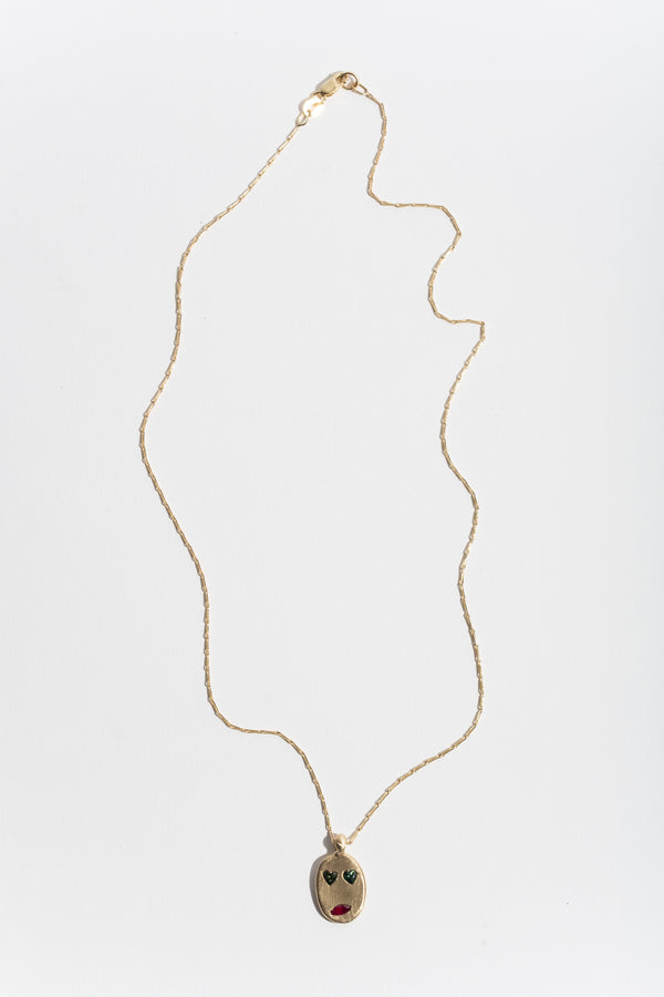 9K Sapphire Mask Pendant No. 36