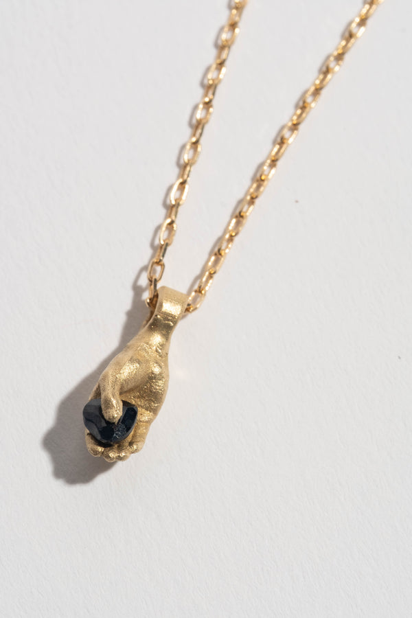 Black Heart Hand Pendant