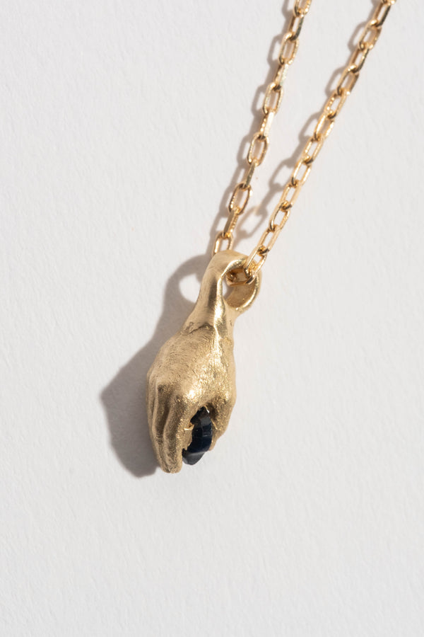 Black Heart Hand Pendant