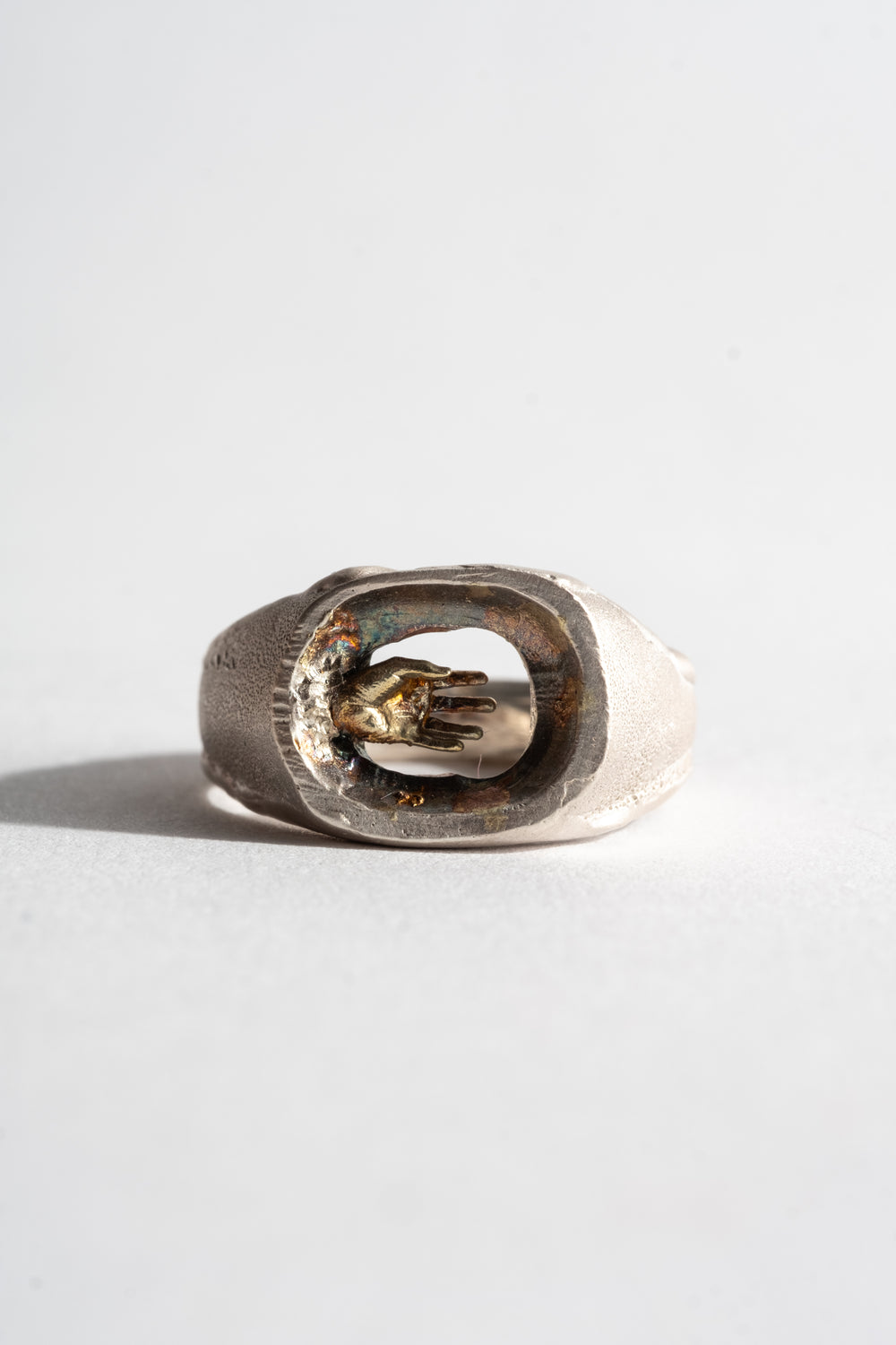 Sterling + 9K Heugh Signet Ring