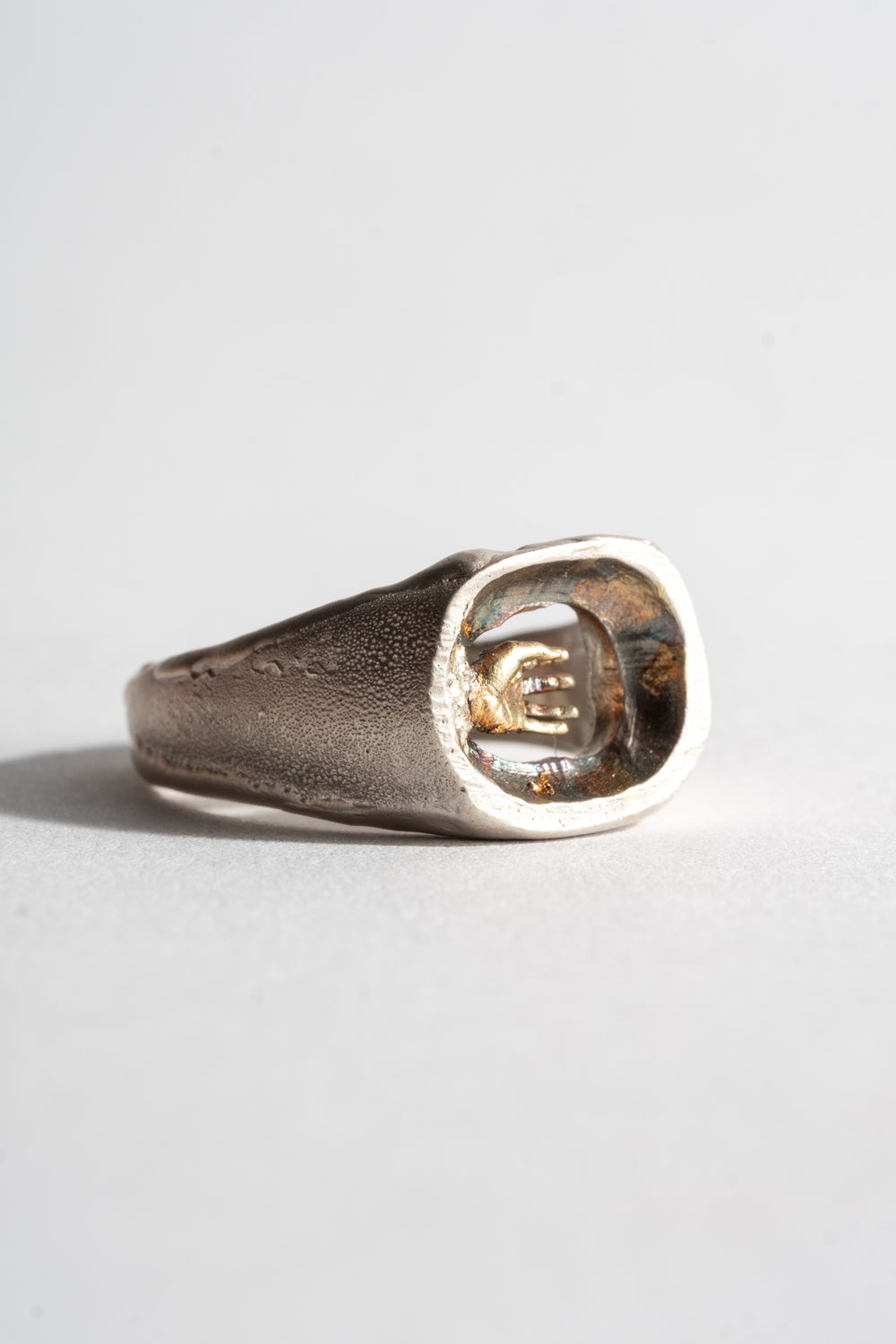 Sterling + 9K Heugh Signet Ring
