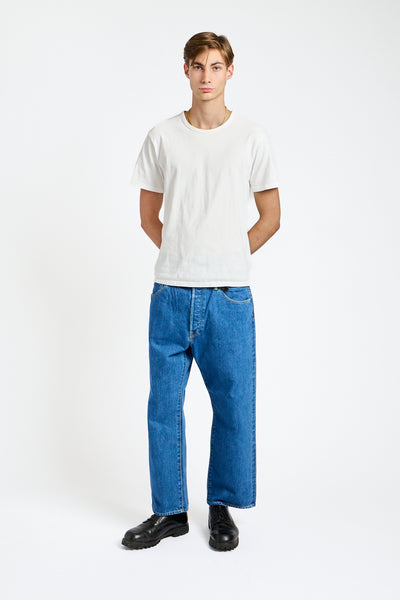 Wide Tapered Denim Pant in Blue