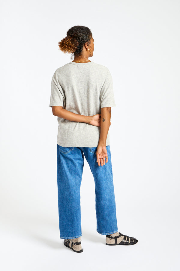 Wide Tapered Denim Pant in Blue
