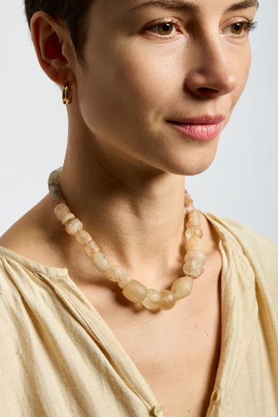 22K + Antique African Crystal Bead Strand