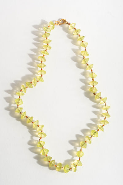 22K + Antique African Green Glass Bead Strand