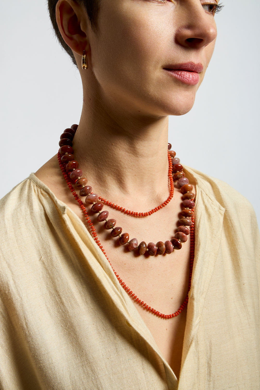 22K + Big Agate Bead Strand