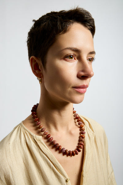 22K + Big Agate Bead Strand