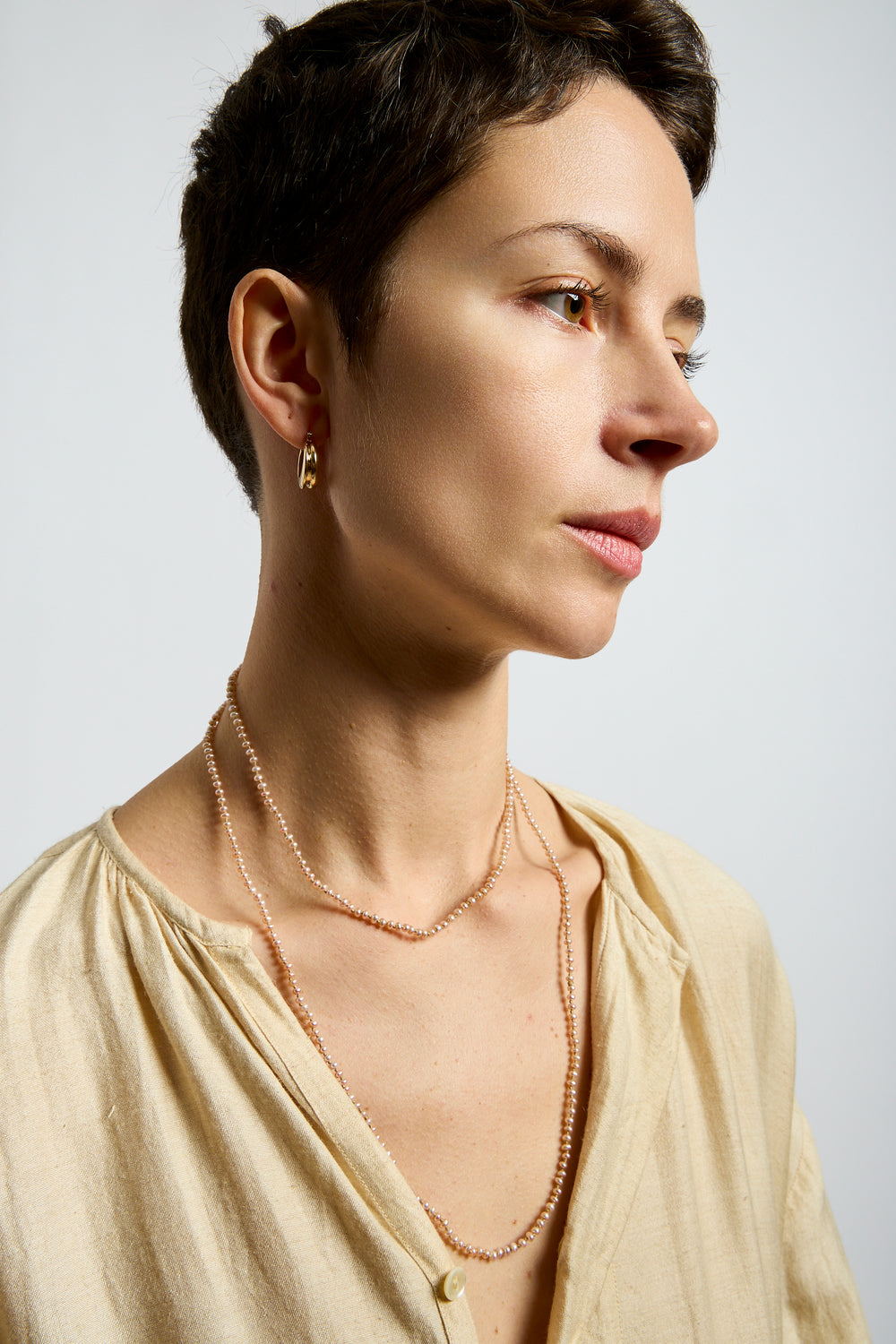 22K + Peach Pearl Strand