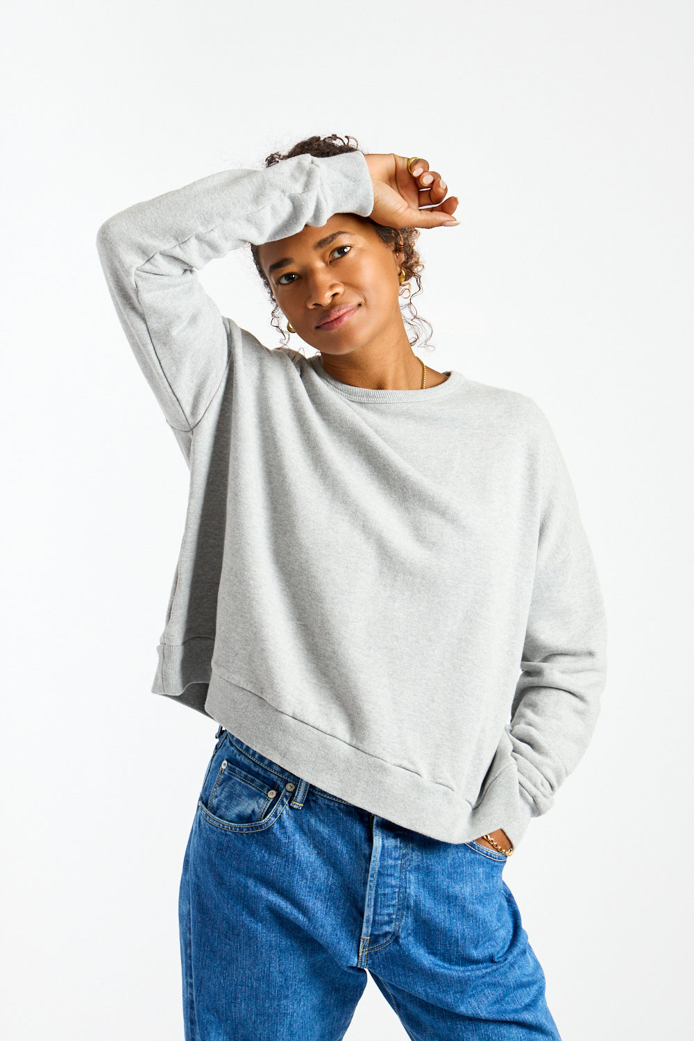 French Terry Pullover in Gray