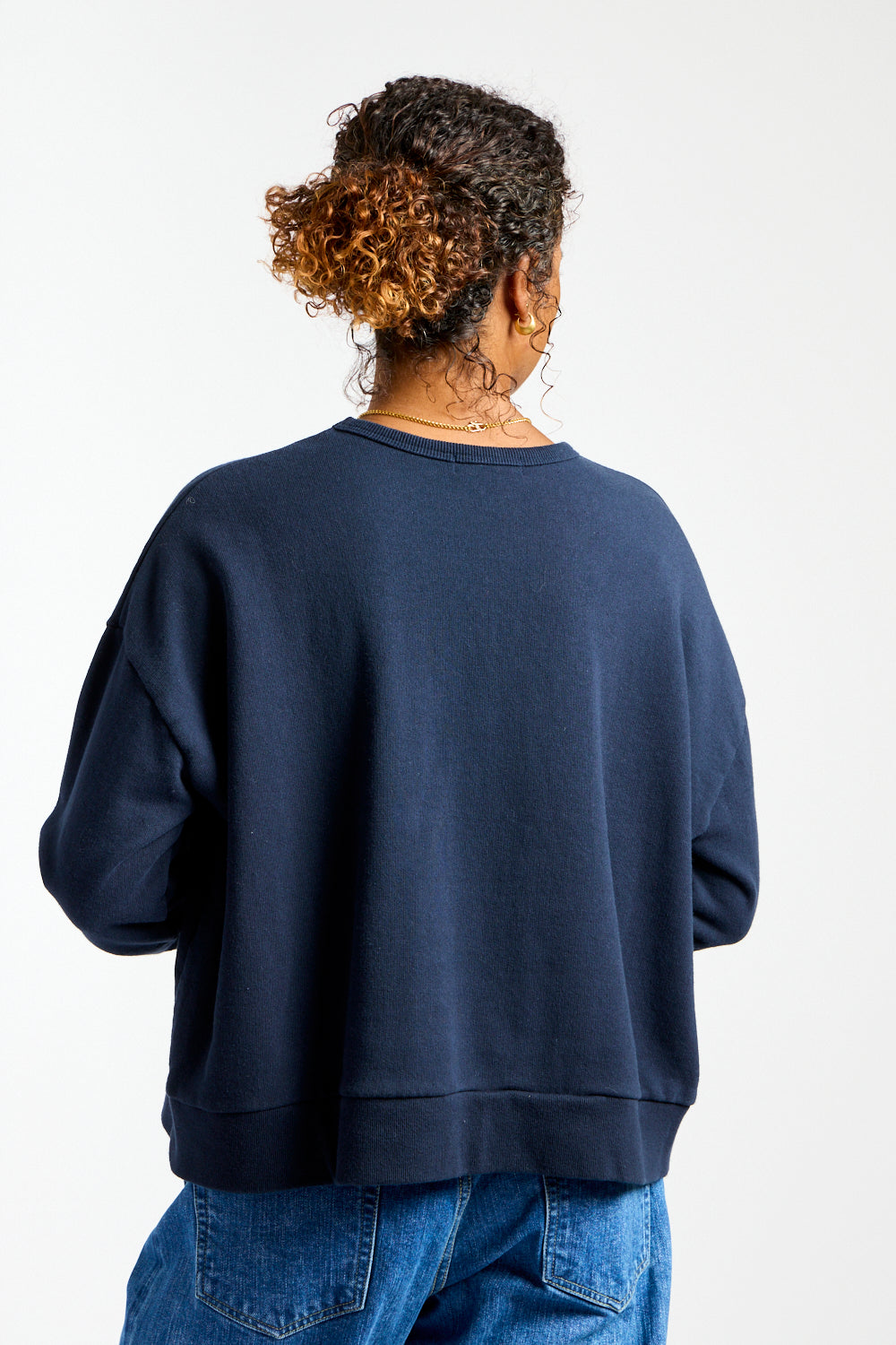 French Terry Pullover in Navy