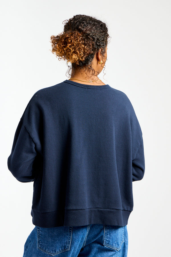 French Terry Pullover in Navy