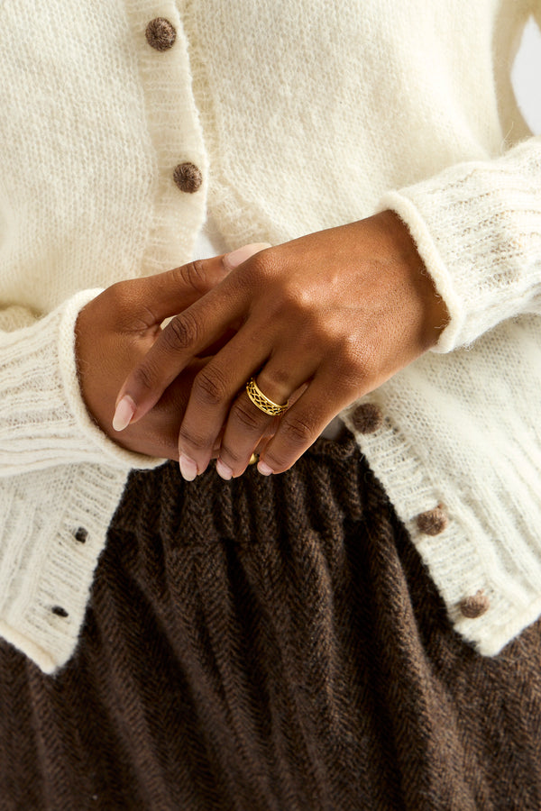 Peru Knit Cardigan in White