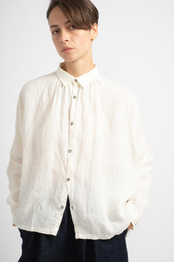 Woven Linen Shirt in White