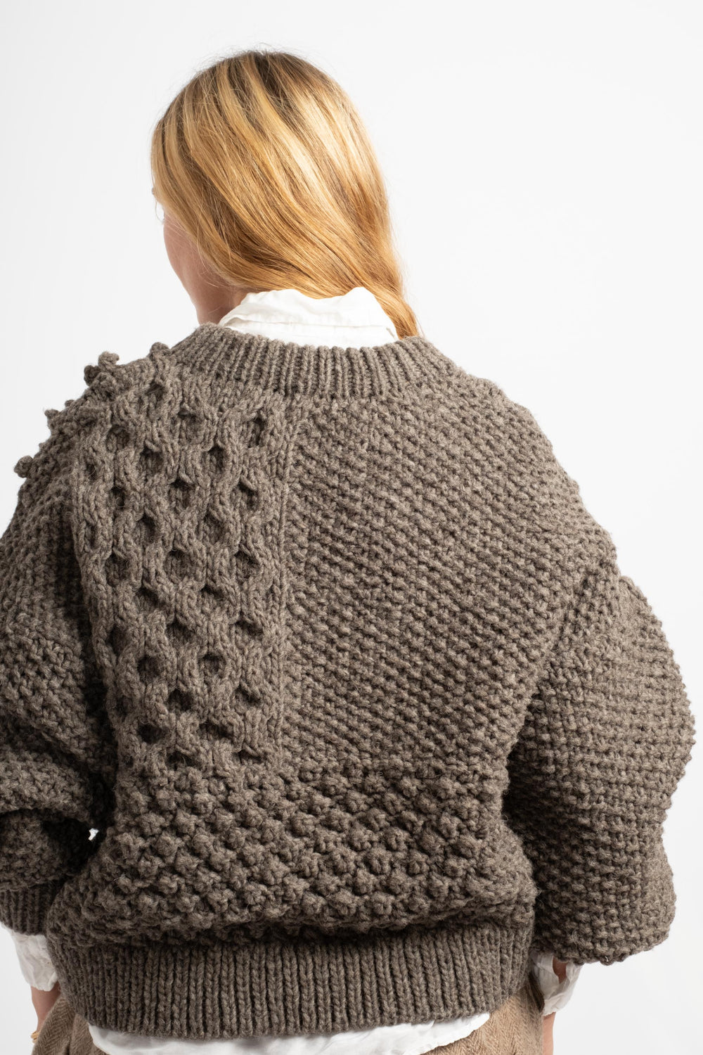 Peru Hand-Knit Pullover in Mocha