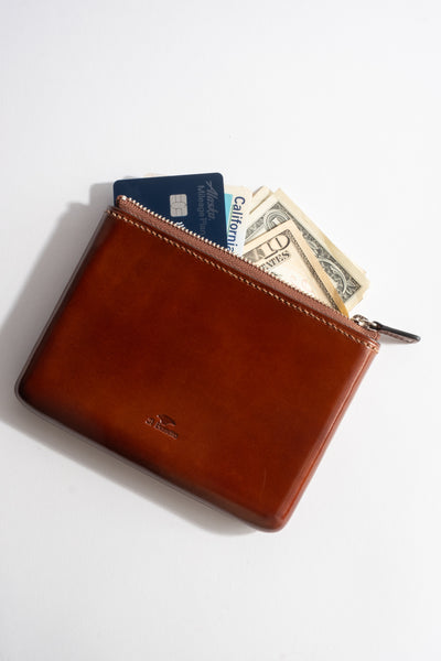 Zipped Document Holder in Cappuccino