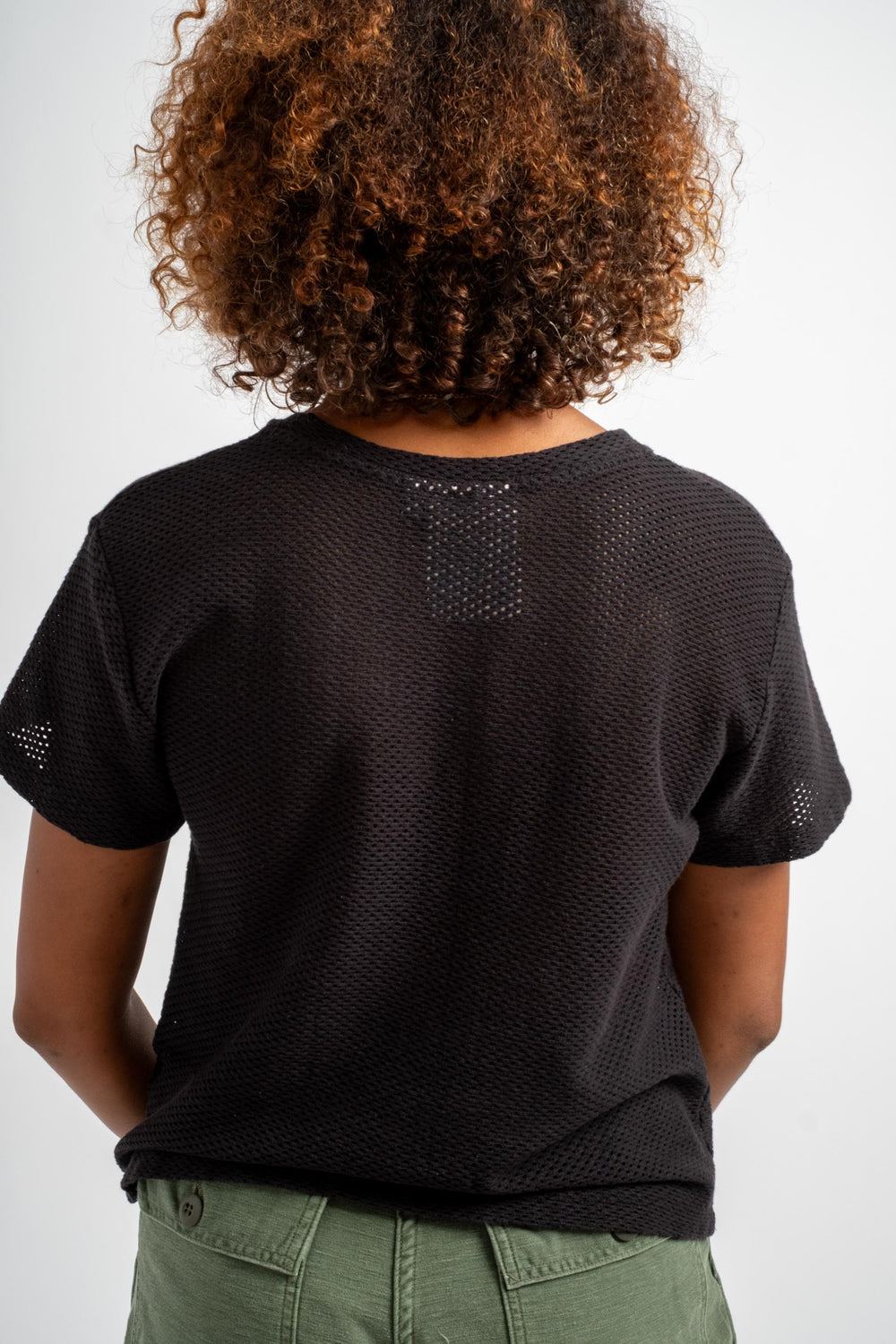 Carmen Mesh Tee in Black